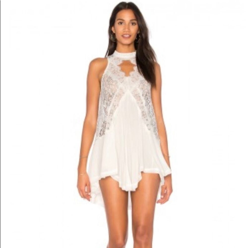 Free People Tell Tale Sleeveless Tunic in Ivory Size Small